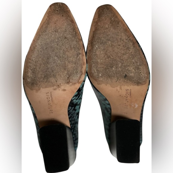 Leather Nordstrom Signature Women’s Black Blue Python Heeled Mule Clog Shoe Sz39 - Picture 5 of 6